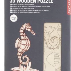 Kikkerland 3D Puzzel Van Hout - In De Vorm Van Een Zeepaardje - Vrijetijdsbesteding - Decoratief