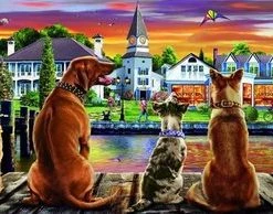 Educa Honden Op De Kade 1000 Stukjes Puzzel Panorama