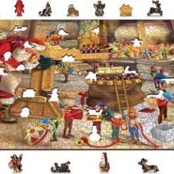 Wooden City Kerstmans Workshop XL- Houten Vormpuzzel - 52x37,5 Cm - 1010 Stukjes -Puzzels Verkoopwinkel 550x258 3