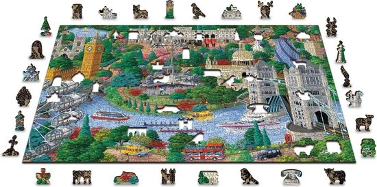 Wooden City London Bezienswaardigheden XL - Houten Vormpuzzel - 52x37,5 Cm - 1010 Stukjes 6 Wooden City London Bezienswaardigheden XL - Houten Vormpuzzel - 52x37,5 Cm - 1010 Stukjes - Afbeelding 4
