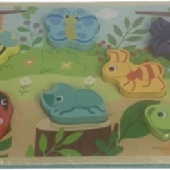 Merkloos Houten Puzzel Bos - Dieren - Multicolor - Hout - Chunky Puzzel - 30 X 22 Cm