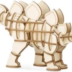 Kikkerland Stegosaurus 3D Houten Puzzel - Inclusief Instructies - Schoencadeautjes Sinterklaas
