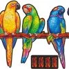 UNIDRAGON Houten Puzzel Dier - Speelse Papegaaien - 193 Stukjes - Medium 44x25 Cm -Puzzels Verkoopwinkel 550x306
