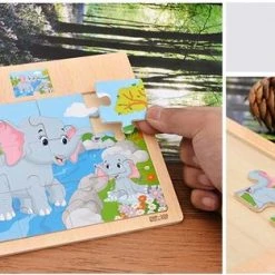 Sara Shop Hout Puzzel Van 12 Stukjes -Legpuzzels - Dier-Haan -Puzzels Verkoopwinkel 550x313 4