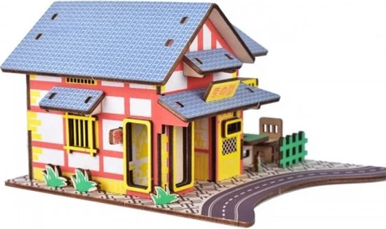 De Bouwplaats Bouwpakket 3D Houten Puzzel Theehuisje 4 De Bouwplaats Bouwpakket 3D Houten Puzzel Theehuisje - Afbeelding 2