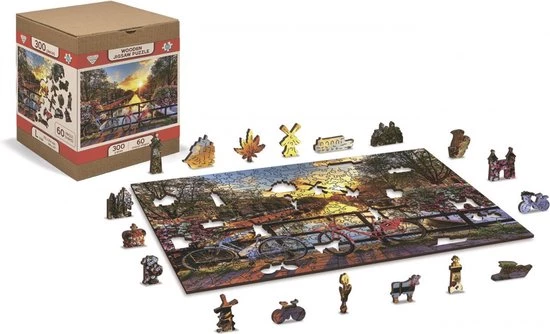 Wooden City - 2in1 - Houten Legpuzzel - Bikes In Amsterdam - 37,5x25,4cm 4 Wooden City - 2in1 - Houten Legpuzzel - Bikes In Amsterdam - 37,5x25,4cm - Afbeelding 2