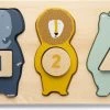 Trixie Houten Telpuzzel | Dieren | Mr. Elephant, Mr. Lion, Mr. Polar Bear | Couting Puzzle | Speelgoed