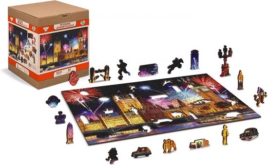 Wooden City Legpuzzel London By Night Hout 300 Stukjes 4 Wooden City Legpuzzel London By Night Hout 300 Stukjes - Afbeelding 2