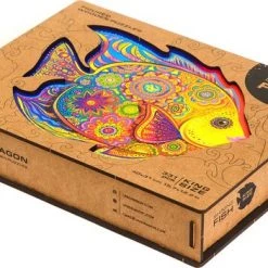 UNIDRAGON Houten Puzzel Dier - Glanzende Vis - 331 Stukjes - King Size 40x31 Cm -Puzzels Verkoopwinkel 550x351