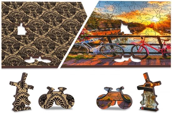 Wooden City - 2in1 - Houten Legpuzzel - Bikes In Amsterdam - 37,5x25,4cm 6 Wooden City - 2in1 - Houten Legpuzzel - Bikes In Amsterdam - 37,5x25,4cm - Afbeelding 4