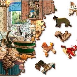 Wooden City Puzzel: KITTEN KITCHEN CAPERS 1010/100, In Hout, 8+ -Puzzels Verkoopwinkel 550x362 1