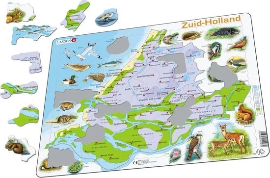 Larsen Legpuzzel Maxi Zuid-holland Junior - Karton - 62 Stukjes 4 Larsen Legpuzzel Maxi Zuid-holland Junior - Karton - 62 Stukjes - Afbeelding 2