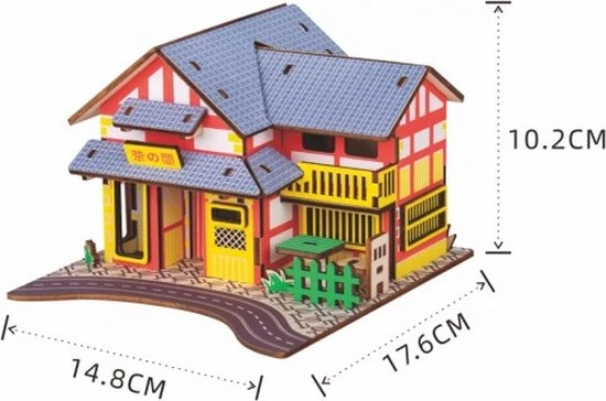 De Bouwplaats Bouwpakket 3D Houten Puzzel Theehuisje 5 De Bouwplaats Bouwpakket 3D Houten Puzzel Theehuisje - Afbeelding 3