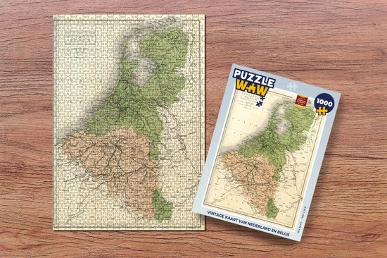 PuzzleWow Puzzel Vintage Kaart Van Nederland En België - Legpuzzel - Puzzel 1000 Stukjes Volwassenen - Sinterklaas Cadeautjes - Sinterklaas Voor Grote Kinderen 4 PuzzleWow Puzzel Vintage Kaart Van Nederland En België - Legpuzzel - Puzzel 1000 Stukjes Volwassenen - Sinterklaas Cadeautjes - Sinterklaas Voor Grote Kinderen - Afbeelding 2