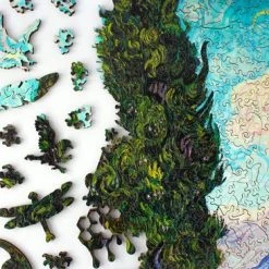 Inside Adventure | Unieke Stukjes In De Vorm Van Dieren En Planten | Houten Puzzel Voor Kinderen En Volwassenen | Unieke Whimsy Stukjes | Cypresses Van Gogh 553 Stukjes | Vormenpuzzel
