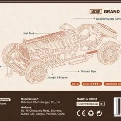 Robotime Modelbouwpakket V8 GP Car 19 X 8 Cm Hout 220-delig -Puzzels Verkoopwinkel 550x372 5