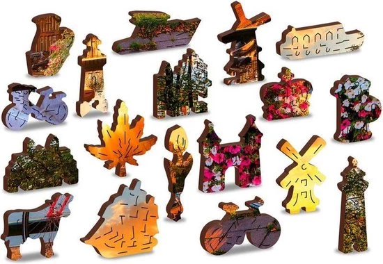 Wooden City Fietsen In Amsterdam XL - Houten Vormpuzzel - 52x38 Cm - 600 Stukjes 8 Wooden City Fietsen In Amsterdam XL - Houten Vormpuzzel - 52x38 Cm - 600 Stukjes - Afbeelding 6