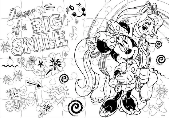 Luna Kleurpuzzel 2-in-1 Minnie 4-delig 5 Luna Kleurpuzzel 2-in-1 Minnie 4-delig - Afbeelding 3