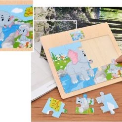 Sara Shop Hout Puzzel Van 12 Stukjes -Legpuzzels - Dier-Haan -Puzzels Verkoopwinkel 550x389 8