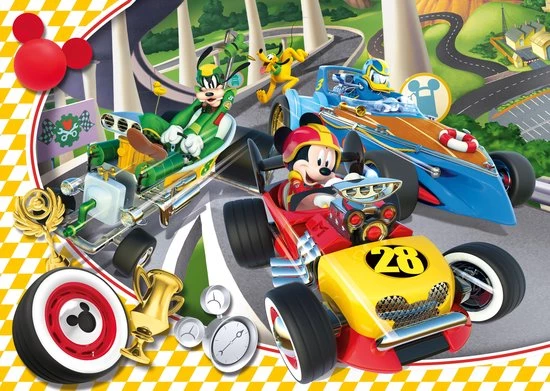 Clementoni - Legpuzzel Met Lijst - Disney Mickey Roadster Racers - 15 Stukjes 4 Clementoni - Legpuzzel Met Lijst - Disney Mickey Roadster Racers - 15 Stukjes - Afbeelding 2