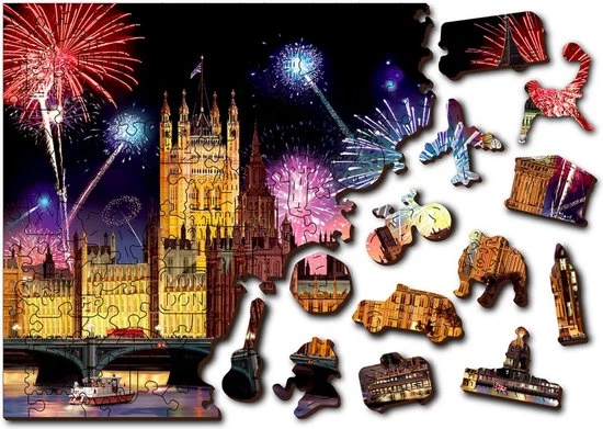 Wooden City Legpuzzel London By Night Hout 300 Stukjes 6 Wooden City Legpuzzel London By Night Hout 300 Stukjes - Afbeelding 4