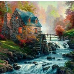 Schmidt Puzzel - Kinkade Near The Old Mill -Puzzels Verkoopwinkel 550x392 2