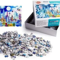 Happy Puzzle Jigsaw Legpuzzel ‘Wereld Indruk’ Puzzel 1000 Stukjes Volwassenen Legpuzzels - Met Extra Voorbeeldposter - Museum Puzzel - Natuur - Dieren - Stad - Kunst - Hobby Speelgoed - Legpuzzels Volwassenen Kinderen - 50*70 Cm -Puzzels Verkoopwinkel 550x401 12