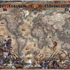 Educa Puzzel 2000 - Wereldkaart Piraten