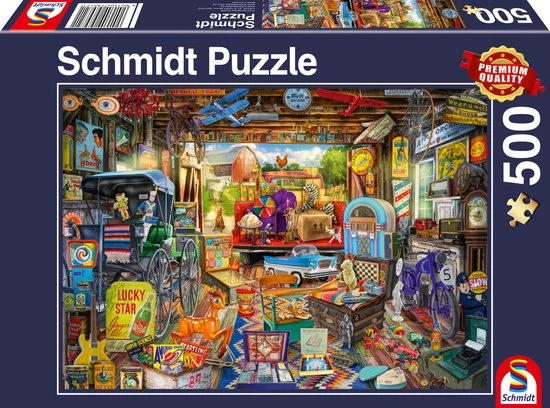 Schmidt Puzzel Garage Verkoop - 500 Stukjes 3 Schmidt Puzzel Garage Verkoop - 500 Stukjes