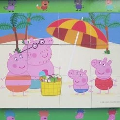 Dino Peppa Pig Houten Blok Puzzle 12 Stukjes