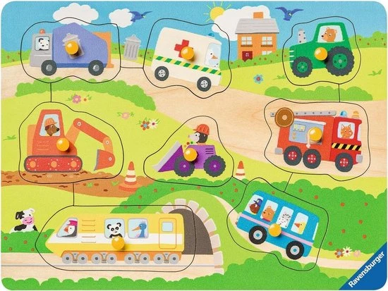 Ravensburger Houten Puzzel Lievelingsvoertuigen - 8 Stukjes 6 Ravensburger Houten Puzzel Lievelingsvoertuigen - 8 Stukjes - Afbeelding 4
