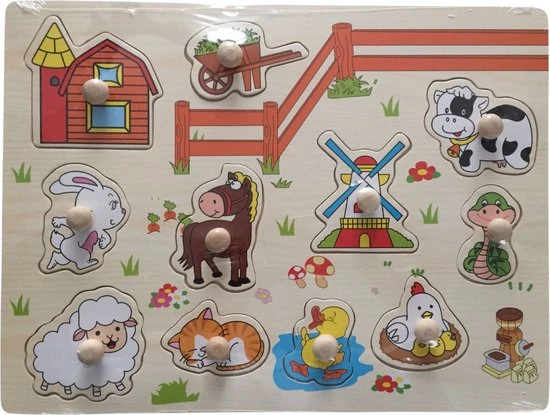 Merkloos Steekpuzzel - Houtenpuzzel - Houten Speelgoed - Legpuzzel - Educatief Speelgoed - Speelgoed 3 Jaar - Noppenpuzzel | Boerderij 3 Merkloos Steekpuzzel - Houtenpuzzel - Houten Speelgoed - Legpuzzel - Educatief Speelgoed - Speelgoed 3 Jaar - Noppenpuzzel | Boerderij