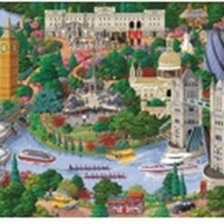 Wooden City London Bezienswaardigheden XL - Houten Vormpuzzel - 52x37,5 Cm - 1010 Stukjes