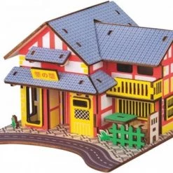 De Bouwplaats Bouwpakket 3D Houten Puzzel Theehuisje