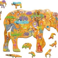 Ludattica Puzzels: WOODY PUZZEL SAVANNE 25x35cm, 48-delig, 12 Figuurtjes, In Hout , 3+ -Puzzels Verkoopwinkel 550x423