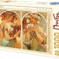 D-Toys Mucha - Vruchten En Bloemen (1000 Stukjes, Kunst Puzzel)