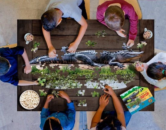 I AM Lil' Puzzle Jr.: ALLIGATOR 101,60x33,02cm, 100pcs, In Doos 29.21x24.13x7.62cm, Madd Capp Puzzle, 5+ 4 I AM Lil' Puzzle Jr.: ALLIGATOR 101,60x33,02cm, 100pcs, In Doos 29.21x24.13x7.62cm, Madd Capp Puzzle, 5+ - Afbeelding 2