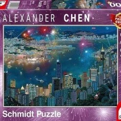 Schmidt Vuurwerk Boven Hong Kong, 1000 Stukjes Puzzel