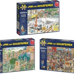 Jan Van Haasteren - NK Puzzelen 1000 Stukjes & De Kunstmarkt 2000 Stukjes & Bijna Klaar 1000