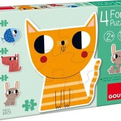 Goula 4 Vormenpuzzels Dieren - 2+3+4+5 Stukjes