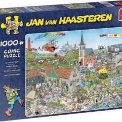 Jumbo Jan Van Haasteren Puzzelbundel - 2 Stuks - De Bibliotheek 1000 Stukjes & Rondje Texel 1000 Stukjes -Puzzels Verkoopwinkel 550x459