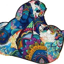 Brickkies®, Panda Familie, Panda Family, Jigsaw Puzzle, Houten Puzzel, A3, Maat L, 38 X 33 Cm, 292 Stukjes