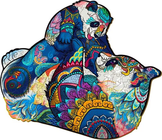 Brickkies®, Panda Familie, Panda Family, Jigsaw Puzzle, Houten Puzzel, A3, Maat L, 38 X 33 Cm, 292 Stukjes 3 Brickkies®, Panda Familie, Panda Family, Jigsaw Puzzle, Houten Puzzel, A3, Maat L, 38 X 33 Cm, 292 Stukjes