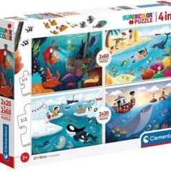 Clementoni Kinderpuzzels - Seaworld - 4 In 1, Legpuzzel 2x20/2x60 Stukjes, 3-5 Jaar - 21308 -Puzzels Verkoopwinkel 550x480