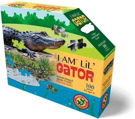 I AM Lil' Puzzle Jr.: ALLIGATOR 101,60x33,02cm, 100pcs, In Doos 29.21x24.13x7.62cm, Madd Capp Puzzle, 5+ 5 I AM Lil' Puzzle Jr.: ALLIGATOR 101,60x33,02cm, 100pcs, In Doos 29.21x24.13x7.62cm, Madd Capp Puzzle, 5+ - Afbeelding 3