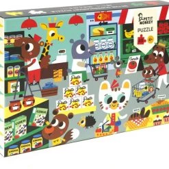 Petit Monkey Puzzel In De Supermarkt - Puzzel - 4 Jaar - 48 Pcs - Kinderpuzzel