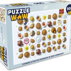 PuzzleWow Puzzel Chinees Eten En Drinken In Een - Legpuzzel - Puzzel 500 Stukjes - Sinterklaas Cadeautjes - Sinterklaas Voor Grote Kinderen
