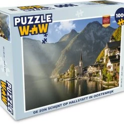 PuzzleWow Puzzel De Zon Schijnt Op Hallstatt In Oostenrijk - Legpuzzel - Puzzel 1000 Stukjes Volwassenen - Sinterklaas Cadeautjes - Sinterklaas Voor Grote Kinderen