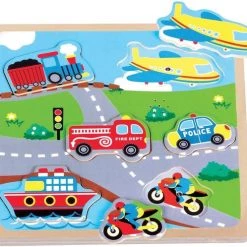 Lelin Toys Puzzel Geluid New Classic Toys: Voertuigen 22x22x2 Cm