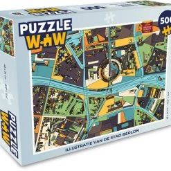 PuzzleWow Puzzel Illustratie Van De Stad Berlijn - Legpuzzel - Puzzel 500 Stukjes - Sinterklaas Cadeautjes - Sinterklaas Voor Grote Kinderen